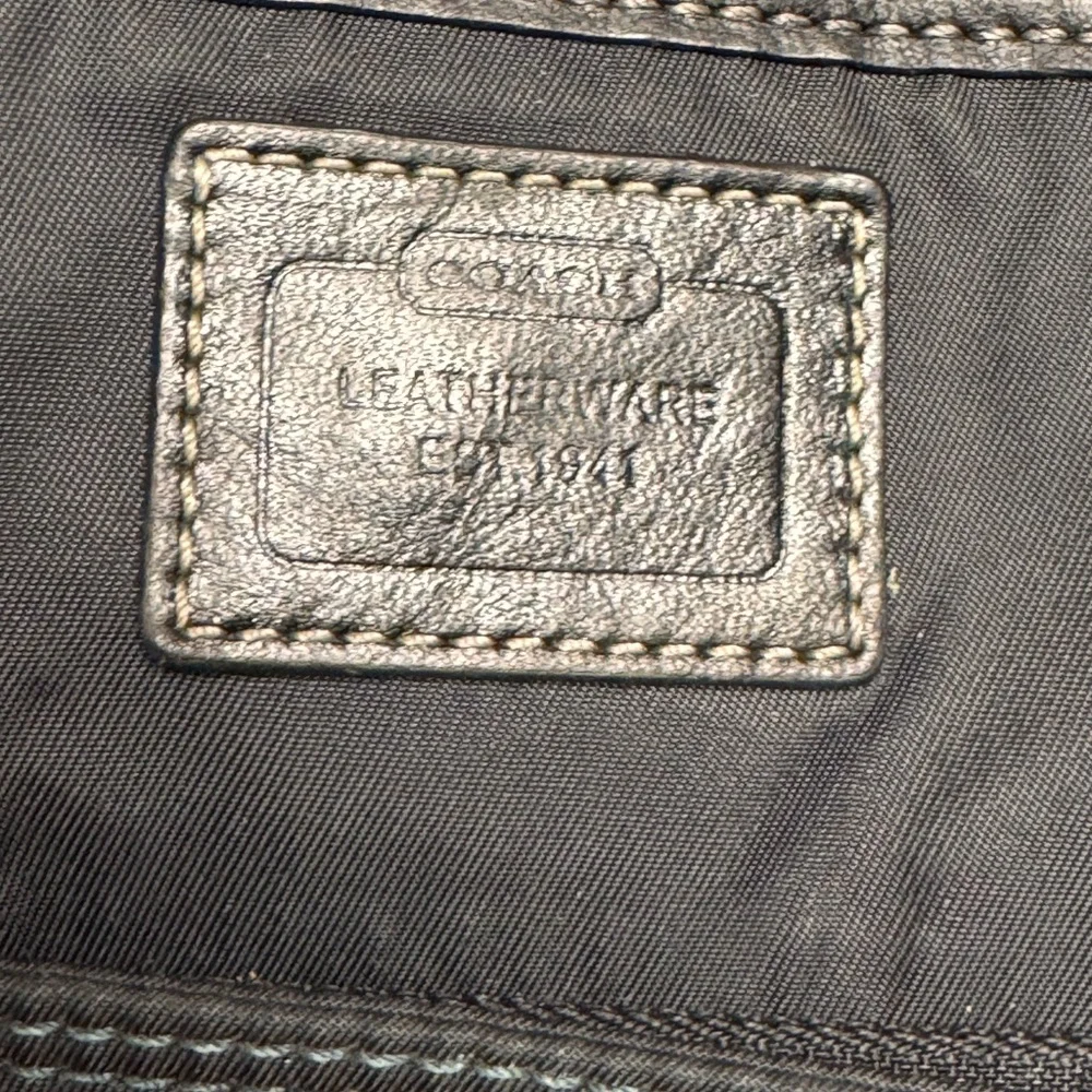Coach Black Hampton Nylon Tote with Teal Accents - Picture 10 of 16